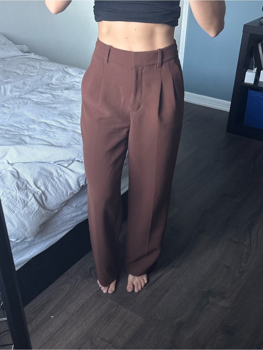 Aritzia Wilfred Effortless Pants in dark brown